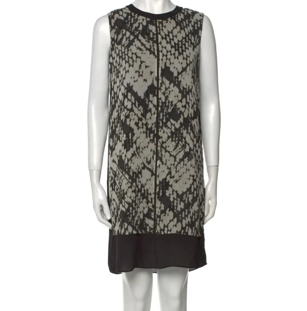 Vince geometric silk shift dress
